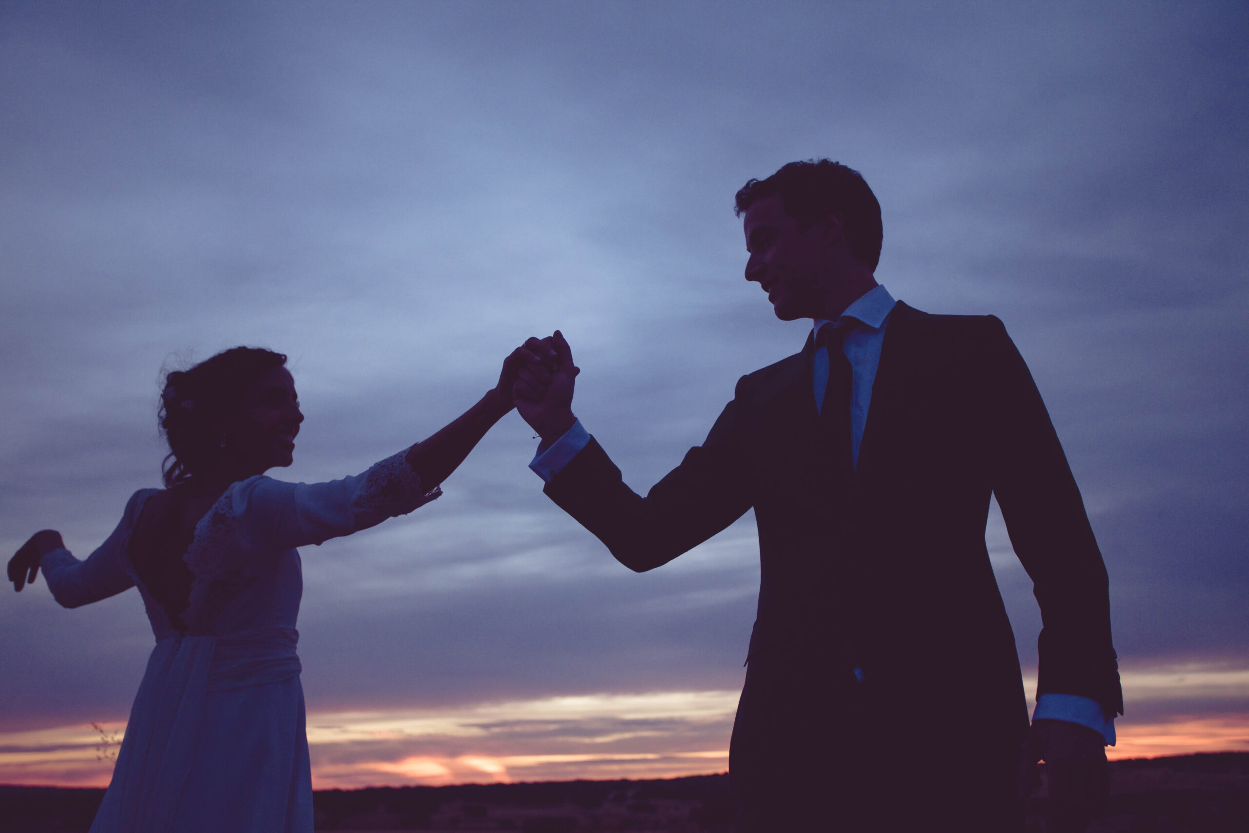 Romantische Fotosession nach der Heirat